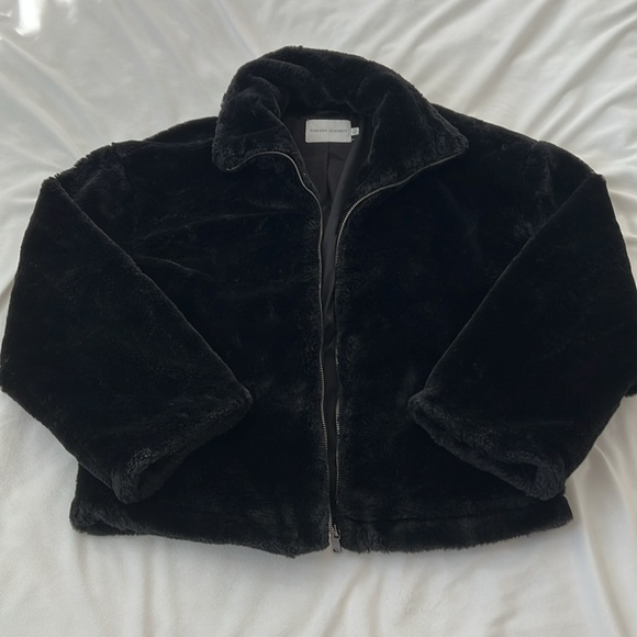 Rebecca Minkoff Black Plush Jacket - Picture 3 of 9